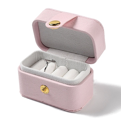 Rectangle PU Leather Jewelry Ring Storage Boxes CON-K002-06B-1