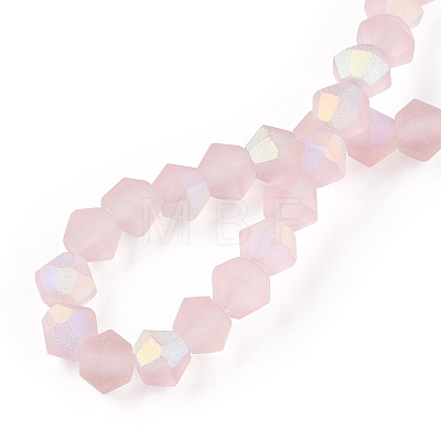 Imitate Austrian Crystal Bicone Frosted Glass Beads Strands EGLA-A039-T6mm-MB26-1