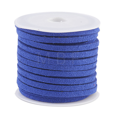 3x1.5mm Blue Flat Faux Suede Cord X-LW-R003-55-1