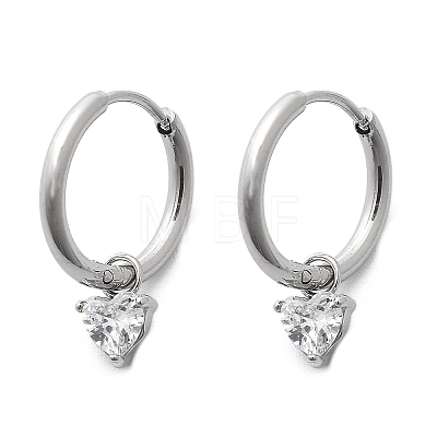 304 Stainless Steel Micro Pave Cubic Zirconia Hoop Earrings STAS-R004-03P-02-1