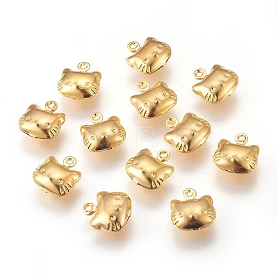 304 Stainless Steel Kitten Charms X-STAS-E447-24G-1