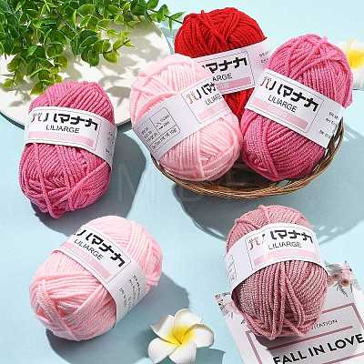 12 Skeins 4 Colors 4-Ply 60%Polyester 40%Acrylic Blended Yarn OCOR-FS0001-07A-1