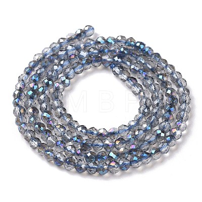 Transparent Electroplate Glass Beads Strands GLAA-H021-01B-HP01-1
