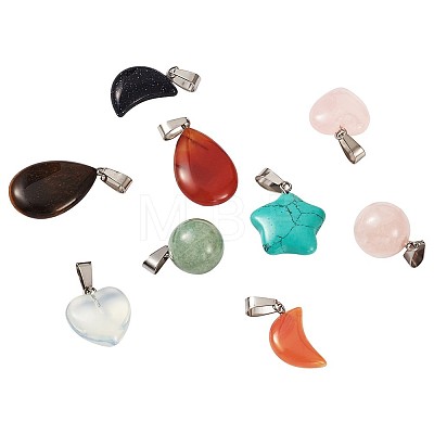 Fashewelry Natural/Synthetic Gemstone Pendants G-FW0001-01-1