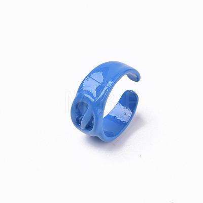 Spray Painted Alloy Cuff Rings RJEW-T011-34D-RS-1