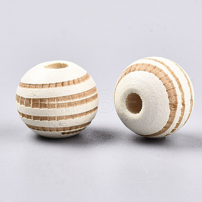 Painted Natural Wood Beads WOOD-T021-54A-12-1
