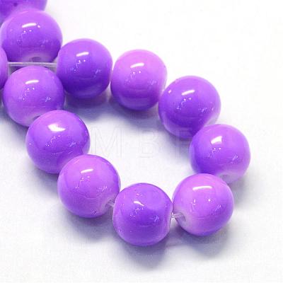 Baking Painted Glass Round Bead Strands DGLA-Q020-6mm-27-1