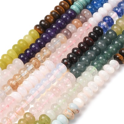 Glass & Natural White Shell & Dyed Howlite Beads Strands G-Z135-C09-2X4MM-1