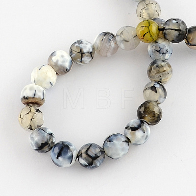 Colored Natural Fire Crackle Agate Beads Strings G-R176-8mm-03-1