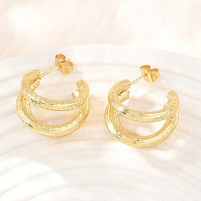 304 Stainless Steel Stud Earrings for Women SA-CBAB549-07G-1
