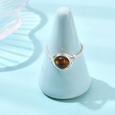 Natural Amber Finger Rings RJEW-JR01040-1