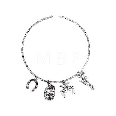 100 pcs 10 Style Tibetan Style Alloy Pendants TIBEP-CJ0001-32-1