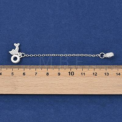 Brass Pave Clear Cubic Zirconia European Safety Chains with Charms KK-L236-16C-S-1