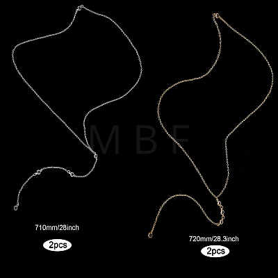 8Pcs 4 Styles Alloy Backdrop Necklace Body Chain NJEW-CA0001-15-1