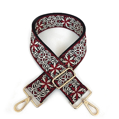 Polyester Jacquard Flower Bag Straps PW-WG11419-06-1