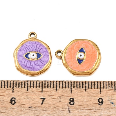 304 Stainless Steel Enamel Pendants STAS-P425-01G-08-1