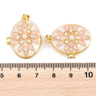 Brass Locket Pendants KK-D232-08G-1