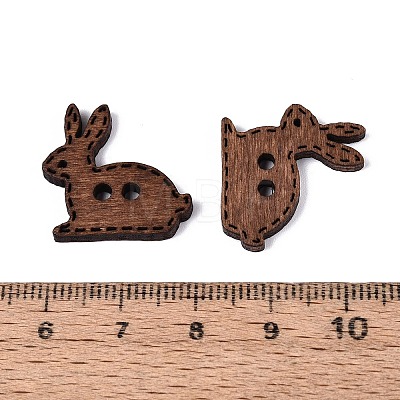 2-Hole Rabbit Wood Buttons BUTT-Q046-03B-1
