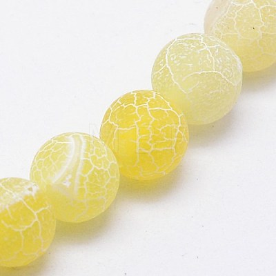 Natural Crackle Agate Beads Strands X-G-G055-8mm-6-1