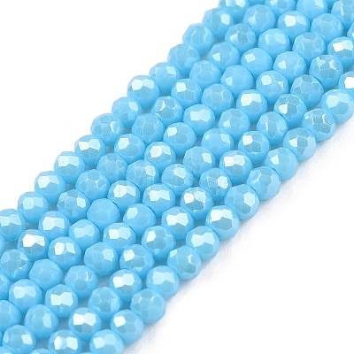 Electroplate Glass Beads Strands EGLA-A044-P1mm-A08-1