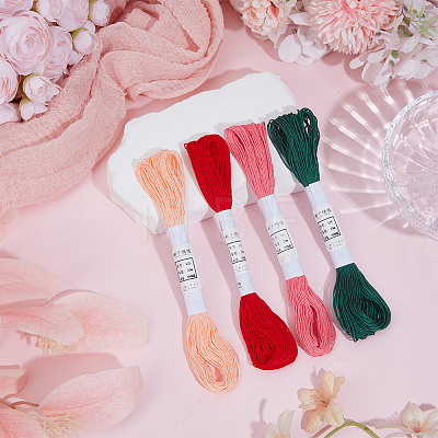 4 Skeins 4 Colors 6-Ply Cotton Embroidery Floss EMBR-WH20001-003B-1