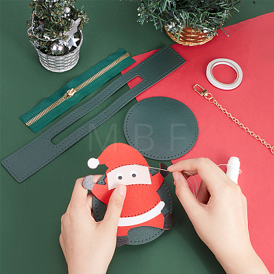 Christmas Theme Imitation Leather Sew on Coin Purse Kit DIY-WH0033-58C-1