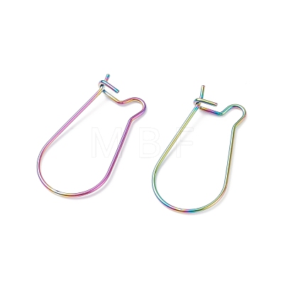 Ion Plating(IP) Rainbow Color 316 Surgical Stainless Steel Hook Earrings STAS-E009-5M-1