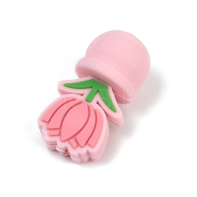 Flower Food Grade Silicone Focal Beads SIL-A011-03B-01-1