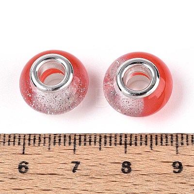 Transparent Resin Rondelle European Beads RESI-N044-02G-1