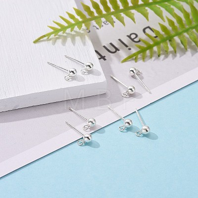 925 Sterling Silver Ear Stud Findings STER-K167-042B-S-1