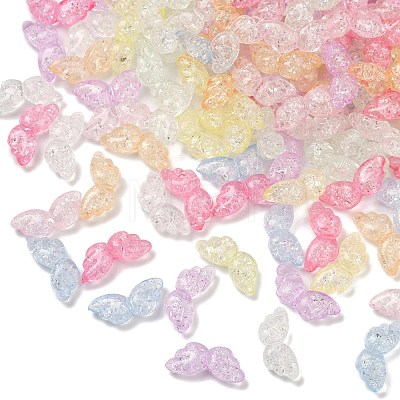 Transparent Crackle Acrylic Beads OACR-B031-10-1