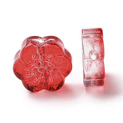 Transparent Spray Painted Glass Beads GLAA-I050-02-1