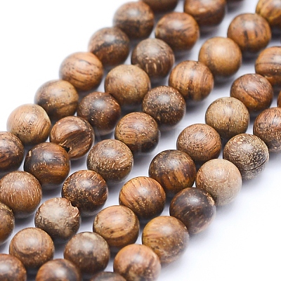 Natural African Padauk Wood Beads Strands WOOD-P011-02-4mm-1