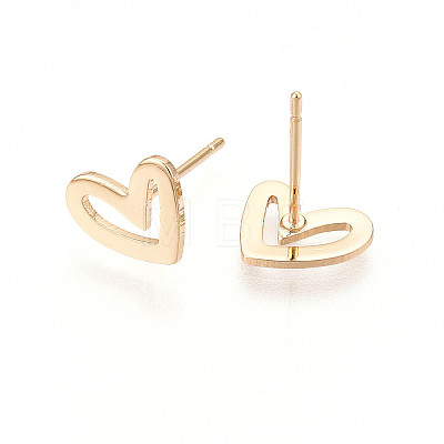 Brass Stud Earrings X-KK-S348-123-1