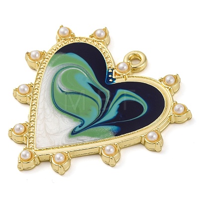 Smudge Pattern Alloy Pendants With ABS Imitation Pearls PALLOY-S034-03KCG-A-1