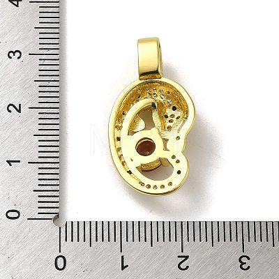 Rack Plating Brass Micro Pave Cubic Zirconia Pendants KK-A210-01B-G-1