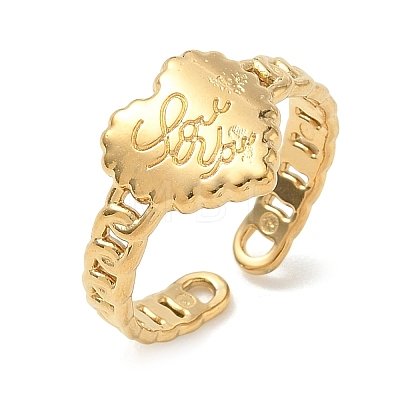304 Stainless Steel Cuff Open Rings for Women RJEW-L341-05A-G-1