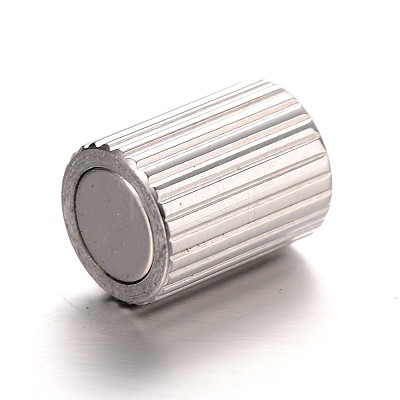 Column 304 Stainless Steel Magnetic Clasps with Glue-in Ends STAS-I046-M-1