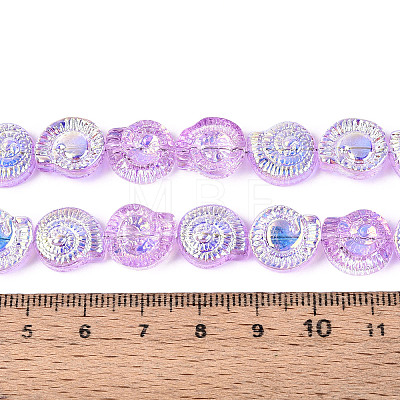 Electroplate Transparent Glass Beads Strands EGLA-S190-05G-1