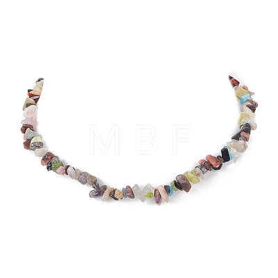 Mixed Gemstone Chips Beads Necklaces NJEW-JN04275-03-1