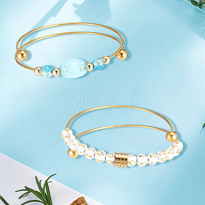 6Pcs 304 Stainless Steel Cuff Bangles Making MAK-BBC0001-21G-1