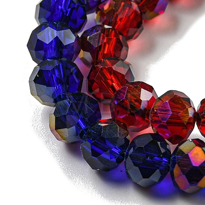 Electroplate Transparent Glass Beads Strands EGLA-A034-T6mm-G-1