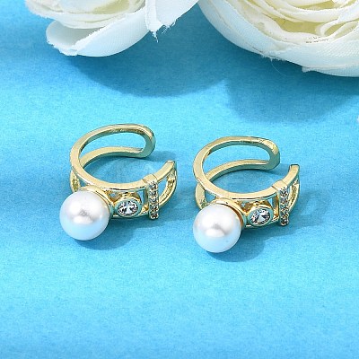 Brass Micro Pave Cubic Zirconia Cuff Earrings CU-CBAE7DF-16G-1