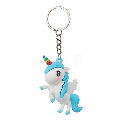 Cartoon Unicorn PVC Plastic Keychain KEYC-JKC00679-1