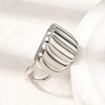 304 Stainless Steel Cuff Open Rings STAS-H259-05P-1
