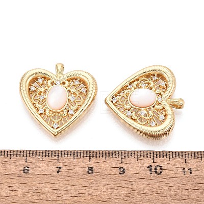 Natural White Shell Pendants KK-N287-13G-1