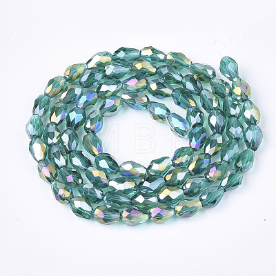 Electroplate Glass Beads Strands X-EGLA-T013-05D-1