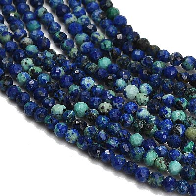 Natural Chrysocolla and Lapis Lazuli Beads Strands GG-CBA77FB-B05-2mm-1