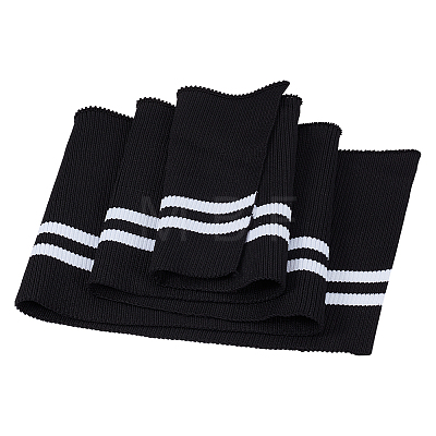 95% Polyester & 5% Stripe Pattern Elastic Fiber Ribbing Fabric for Cuffs FIND-WH0016-36C-1