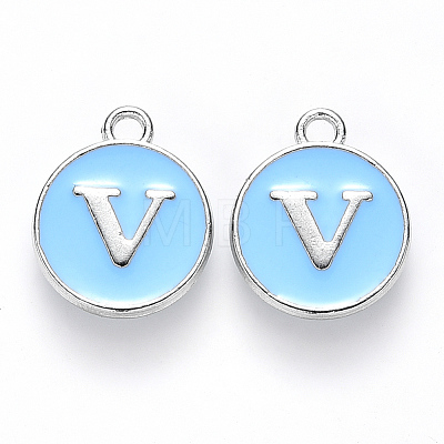 Platinum Plated Alloy Enamel Charms LS-X-ENAM-S118-04V-P-1